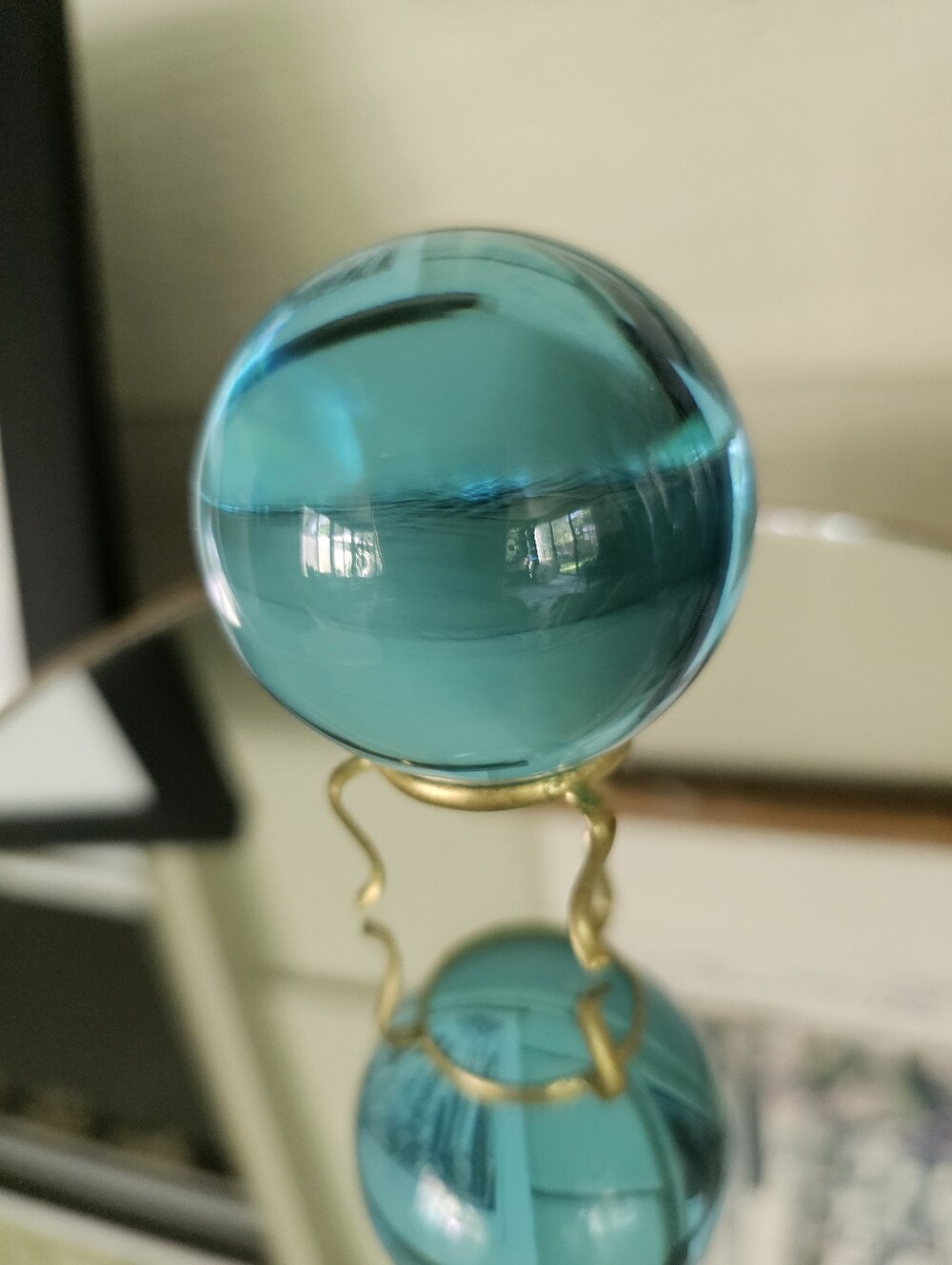 Aqua Blue (63mm) Gazing Crystal Ball w/Stand
